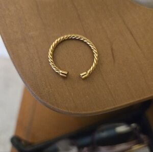 Boutique Gold Waterproof Twisted Mini Open Ring